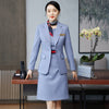 Elegant Women Skirt Suit for Business Work Interview Hotel Wear Apricot Green Blue Slim Single Button Blazer Two Piece Set