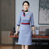 Elegant Women Skirt Suit for Business Work Interview Hotel Wear Apricot Green Blue Slim Single Button Blazer Two Piece Set