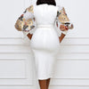 Elegant Women White Bodycon Dress Office Lady Work Dinner Robe Midi Dresses 2022 Summer Puff Sleeve  Split Party Vestiods New