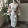 Elegant Women White Bodycon Dress Office Lady Work Dinner Robe Midi Dresses 2022 Summer Puff Sleeve  Split Party Vestiods New