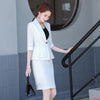Elegant Women's Skirt Suit Set 2022 Autumn and Winter Casual  Ladies White Slim Blazer Jacket Skirt 2 piece Set
