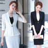 Elegant Women's Skirt Suit Set 2022 Autumn and Winter Casual  Ladies White Slim Blazer Jacket Skirt 2 piece Set