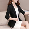 Elegant Women's Stripe 3/4 sleeve Suit Jacket 2023 Spring Summer Thin Slim Outwear Single button Female Office Blazer Coat Tops