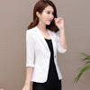 Elegant Women's Stripe 3/4 sleeve Suit Jacket 2023 Spring Summer Thin Slim Outwear Single button Female Office Blazer Coat Tops