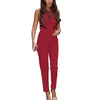 Elegant Womens Party Jumpsuits Sleeveless Summer Overalls Lace Hollow Out Ladies Office Work Wear Playsuit Ladies Long Jumpsuit