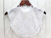 Elegant delicate water-soluble lace double-layer retro crochet lace thin belt buckle collar  apricot square collar sweater