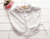 Elegant delicate water-soluble lace double-layer retro crochet lace thin belt buckle collar  apricot square collar sweater