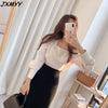 Elegant woman's square collar shirt 2023 solid color Korean version sweet casual shirt ladies shirt spring top imCharms