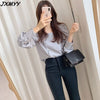 Elegant woman's square collar shirt 2023 solid color Korean version sweet casual shirt ladies shirt spring top imCharms