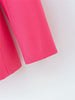 Elegant women chic button blazer 2023 office ladies pocket jackets casual female slim notched suits solid pink girls chic sets