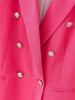 Elegant women chic button blazer 2023 office ladies pocket jackets casual female slim notched suits solid pink girls chic sets