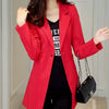 Elegnant Notched New Spring Red Blazer for Women Clothing Slim Fit Solid Jaqueta Feminina Single Button Black Ladies Blazer Coat