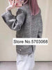 Elfstyle Women Wool Blend Tweed Lapel Pocket One Buttoned Blazer Outerwear Top