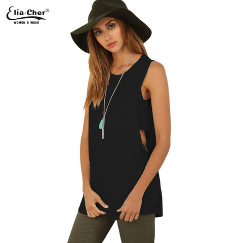 Women Tops Fashion Summer Long Tank Tops Brand Plus Size Casual Women Clothing Chic Active Lady Tops 6603
