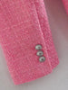 Elmsk 2023 England Style Retro Double Breasted Casual Blazers Women Texture Pink Color Jacket