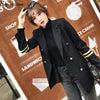 Embroidery Blazers Women Long Spring Autumn Fall Double Breasted Coat Casual Slim Fitted Jackets Feminina Top  #BL18