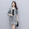 Embroidery Women Blazer Set Spring Autumn Elegant Office Lady Single Button Suit Jacket Short Wrap Skirts 2 Piece Set