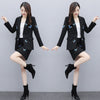 Embroidery Women Blazer Set Spring Autumn Elegant Office Lady Single Button Suit Jacket Short Wrap Skirts 2 Piece Set