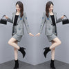 Embroidery Women Blazer Set Spring Autumn Elegant Office Lady Single Button Suit Jacket Short Wrap Skirts 2 Piece Set