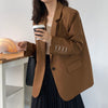 Embroidery design suit jacket women's 2023 spring and autumn high-end casual brown coffee suit