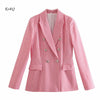 Emily In Paris 2 Same Green Plaid Suit Jacket Woman 2023 Spring Design Double Breasted Elegant Pink Blazers Coat Female