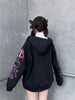 Emo Clothes Gothic Black Kpop Style Anime Graphic Pink Hoodies Sweatshirts Y2k Aesthetic Streetwear Long Sleeve Women Hoodie