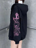 Emo Clothes Gothic Black Kpop Style Anime Graphic Pink Hoodies Sweatshirts Y2k Aesthetic Streetwear Long Sleeve Women Hoodie