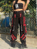 Emo Cyber Y2k Women Cargo Pants Punk Patchwork Streetwear Heavy Metal Goth Grunge 2023 Female Alt Gothic Fairy Wide Leg Trousers