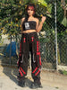 Emo Cyber Y2k Women Cargo Pants Punk Patchwork Streetwear Heavy Metal Goth Grunge 2023 Female Alt Gothic Fairy Wide Leg Trousers