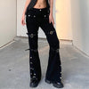 Emo Cyber Y2k Women Cargo Pants Punk Patchwork Streetwear Heavy Metal Goth Grunge 2023 Female Alt Gothic Fairy Wide Leg Trousers