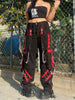 Emo Cyber Y2k Women Cargo Pants Punk Patchwork Streetwear Heavy Metal Goth Grunge 2023 Female Alt Gothic Fairy Wide Leg Trousers