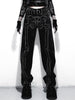 Emo Skeleton Print Women Jeans Techwear Hippie Baggy Jeans Mom Goth Punk Black Denim Trousers Cyber Y2k Pants Academic Clothes