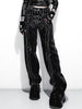Emo Skeleton Print Women Jeans Techwear Hippie Baggy Jeans Mom Goth Punk Black Denim Trousers Cyber Y2k Pants Academic Clothes