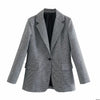 England Style Office Lady Vintage Houndstooth Plaid Casual Blazer Women Aline High Waist Mini Skirts Women Sets