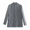 England Style Office Lady Vintage Houndstooth Plaid Casual Blazer Women Aline High Waist Mini Skirts Women Sets