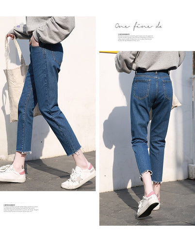 Euro Style Classic Women High Waist Denim Jeans Vintage Slim Mom Style Jeans High Quality Denim Pants For