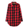 Europe America Blouse women's Plaid Models Autumn 2023 Women Blouses Wild Long Lattice Shirt Blusa Clothing Vestidos YFF6092