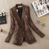 Europe New Fashion Women Spring Autumn Suit Elegant Slim Professional Leisure Suit High quality Leopard Long sleeve Coat G132