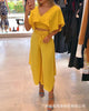 Europe and the United States 2023 yellow casual suit-with belt