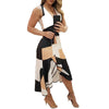 European And American Popular Summer V-neck Sleeveless Contrast Printing Ladies Dress Women