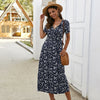European And American Women's 2023 Spring And Summer Floral Short-sleeved Dress