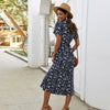 European And American Women's 2023 Spring And Summer Floral Short-sleeved Dress