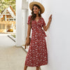 European And American Women's 2023 Spring And Summer Floral Short-sleeved Dress