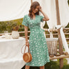 European And American Women's 2023 Spring And Summer Floral Short-sleeved Dress