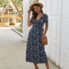 European And American Women's 2023 Spring And Summer Floral Short-sleeved Dress