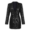 European Celebrities Runway BlingBling Sequined Heavy Jacket Spring Fall  Lady Stunning High Street Trends Blazer