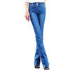 European Grand Prix new women Slim stretch big yards wide leg trousers Fashion Denim Pants blue Long Women jeans Z1781