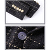European Of High-Quality Tweed Irregular Pattern Plaid Short Suit Jacket Slim Fit Metal Buckle Personality British Style