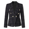 European Of High-Quality Tweed Irregular Pattern Plaid Short Suit Jacket Slim Fit Metal Buckle Personality British Style