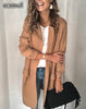 European and American autumn and winter solid color long-sleeved fake pocket casual blazer women's clothing